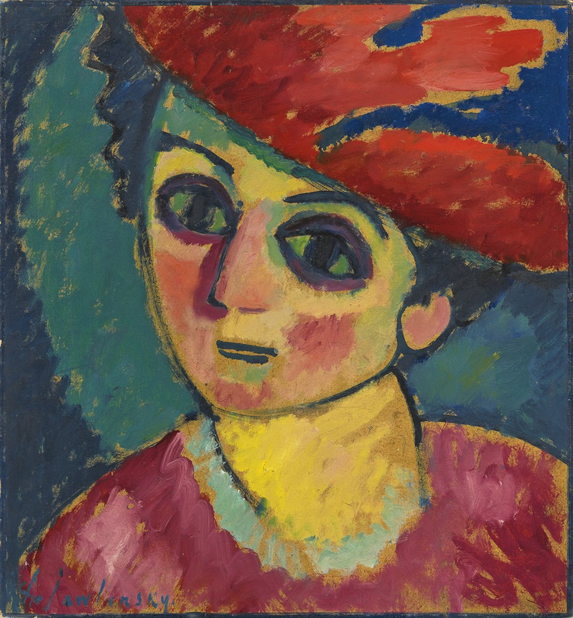 rød hat af Alexej von Jawlensky