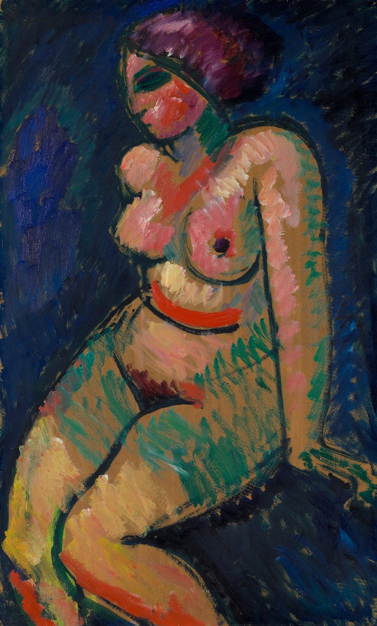Siddende kvindelig nøgenfigur af Alexej von Jawlensky