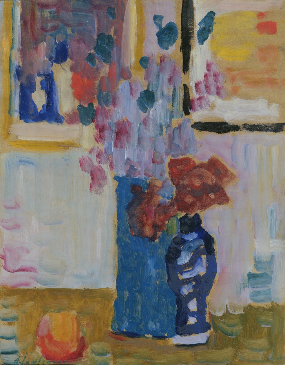 Stilleben med blomster (olie på pap) af Alexej von Jawlensky