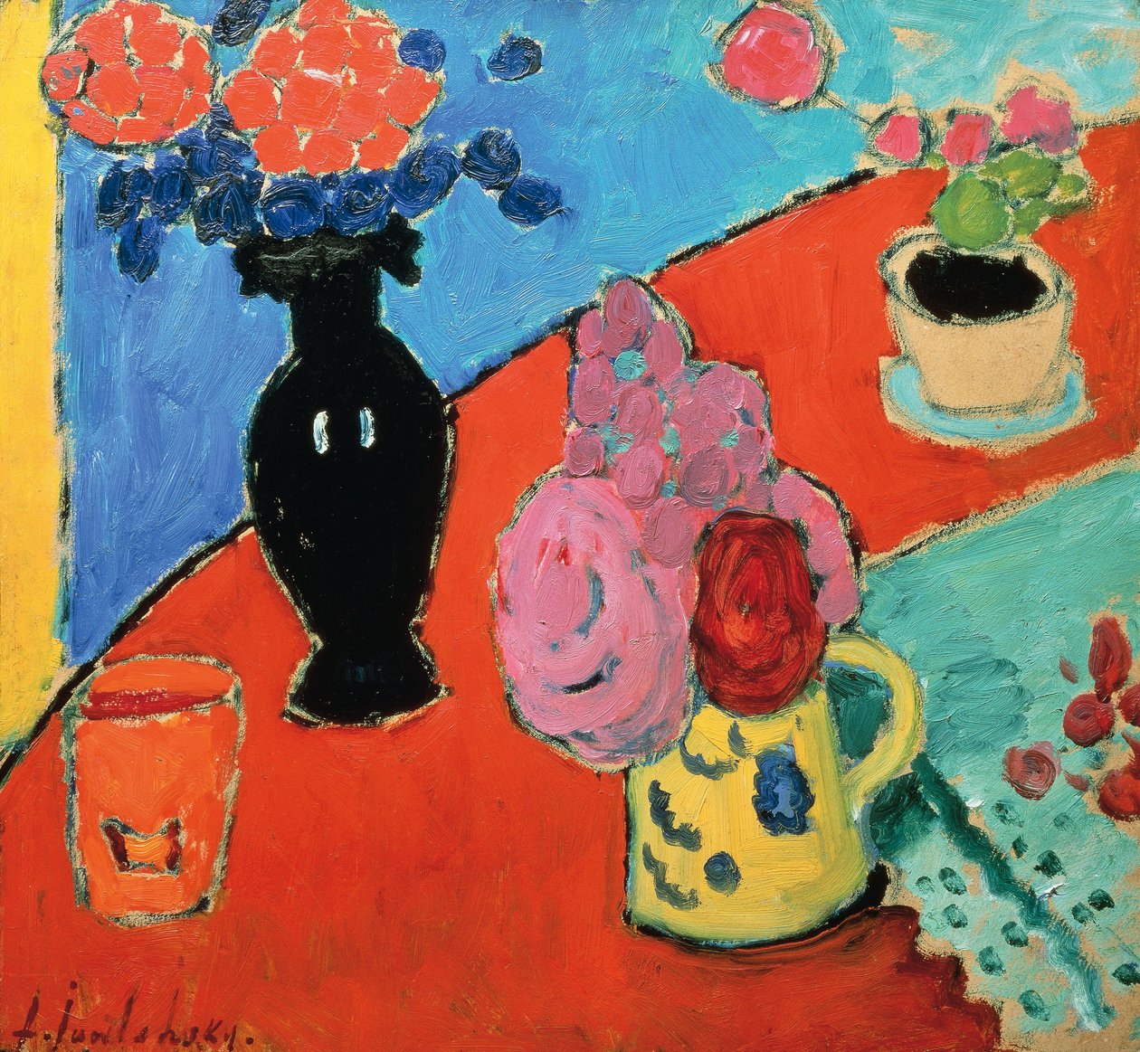 Stilleben med vase og kande, af Alexei Jawlensky (1864-1941) af Alexej von Jawlensky