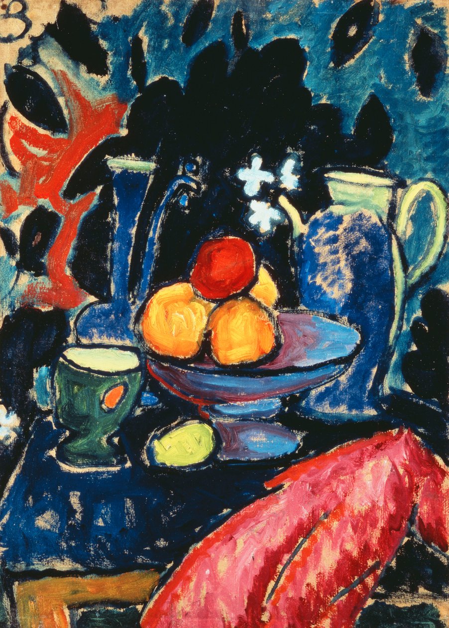 stilleben med kande; Stilleben med kande, ca. 1913 af Alexej von Jawlensky