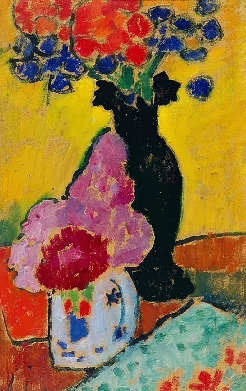 Stilleben med sort vase. 1910 af Alexej von Jawlensky