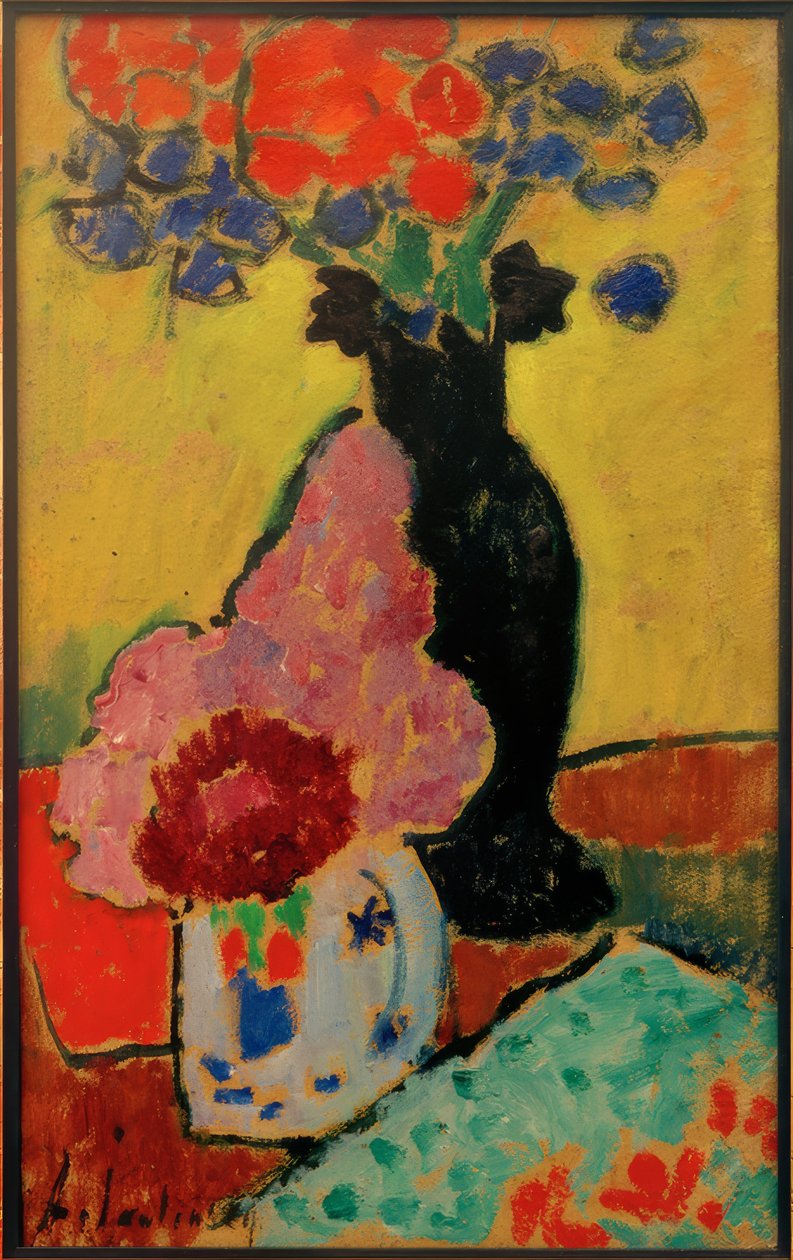 Stilleben med sort vase af Alexej von Jawlensky