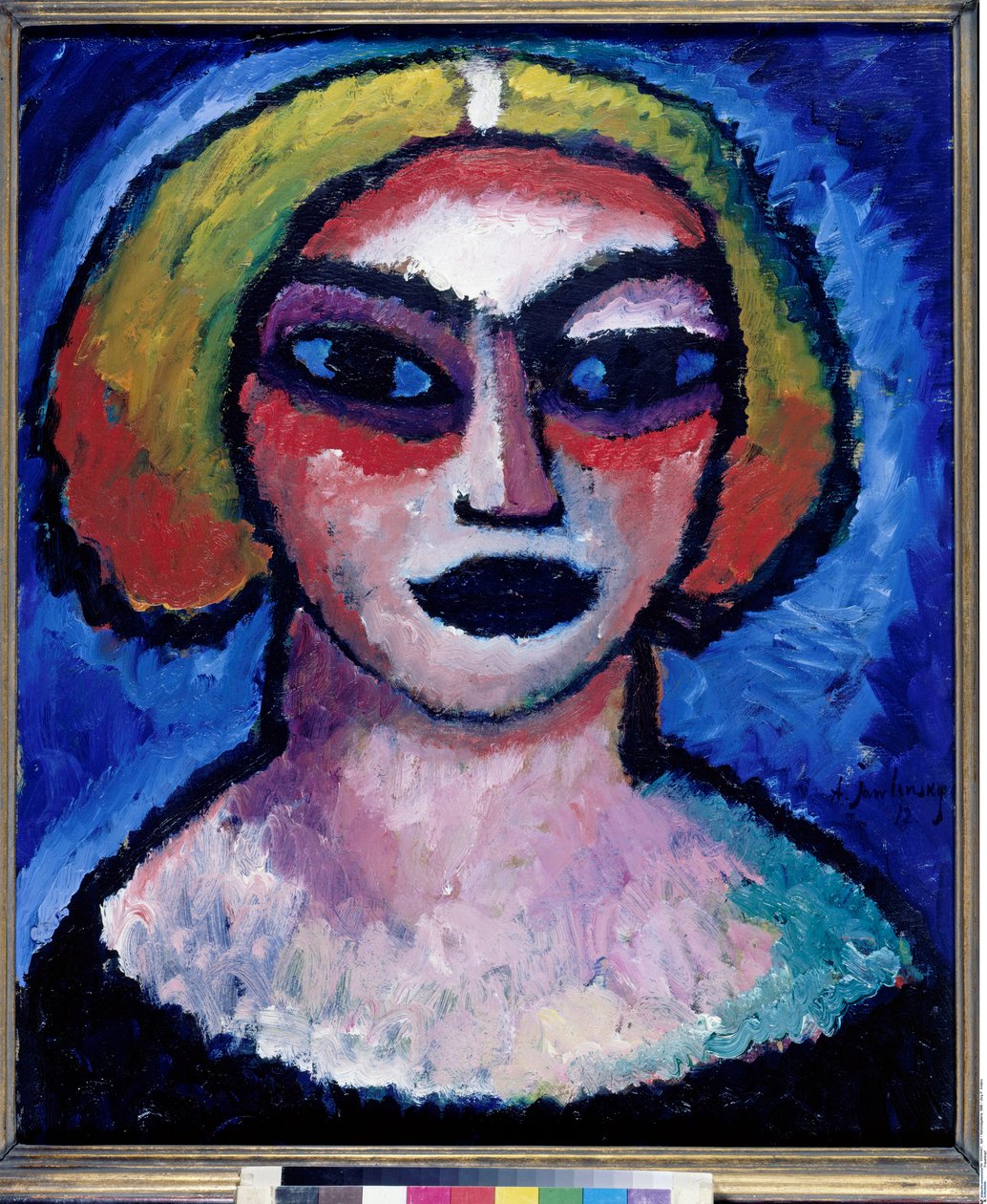""Tete de femme"" (Kvindes hoved) Peinture de Alexei von Javlensky (1864-1941) 1912 Dim 61x51 cm Olie på pap Statsmuseer, Berlin af Alexej von Jawlensky