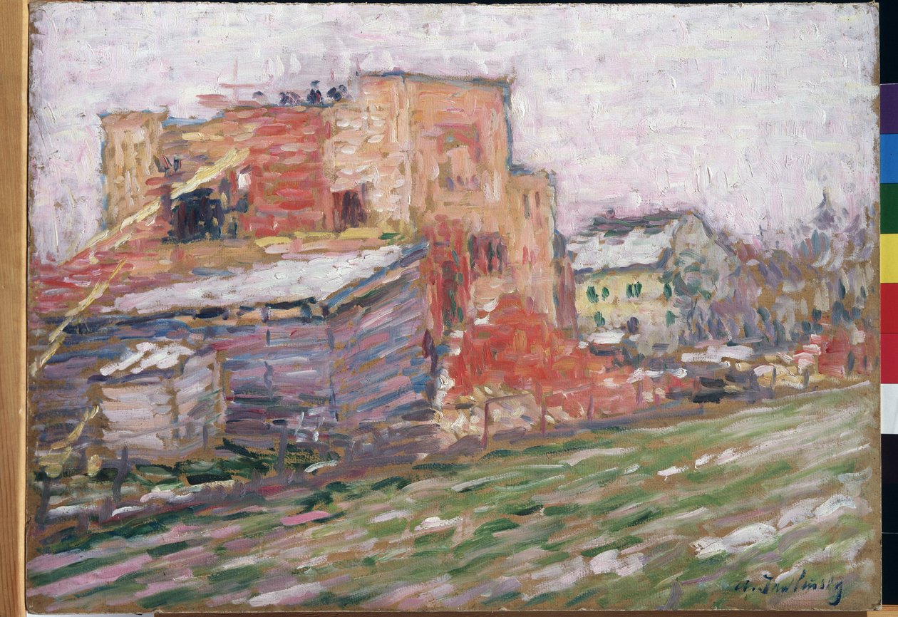 ""Udsigt over en gade"" Maleri af Alexei von Javlensky (Alexej von Jawlensky) (1864-1941) 1905 Regional M. Vrubel Art Museum, Omsk af Alexej von Jawlensky