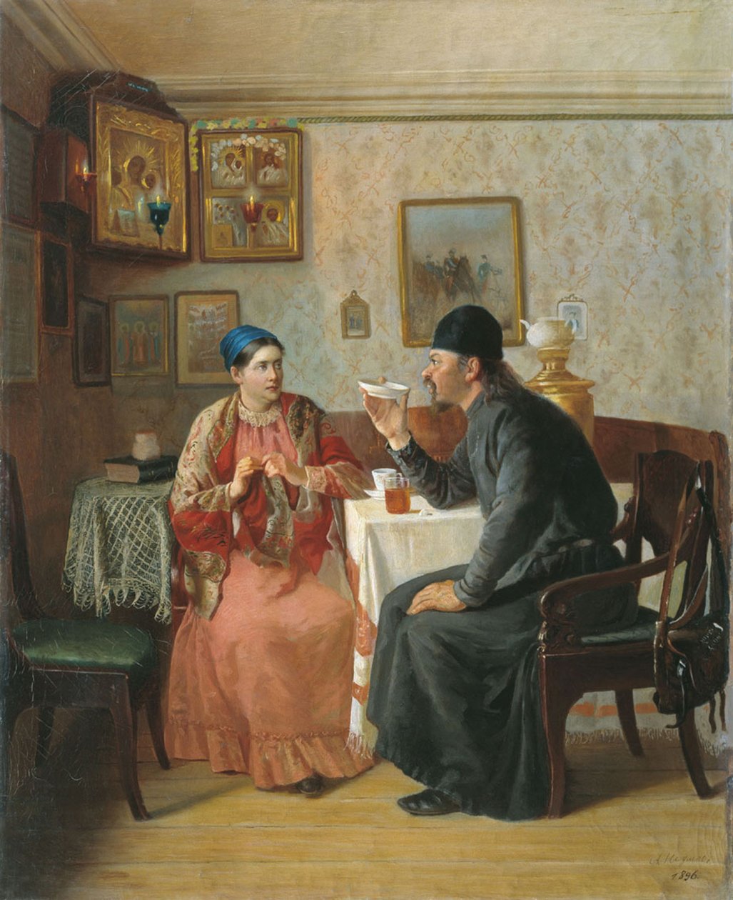Te at drikke, 1895 af Alexey Avvakumovich Naumov