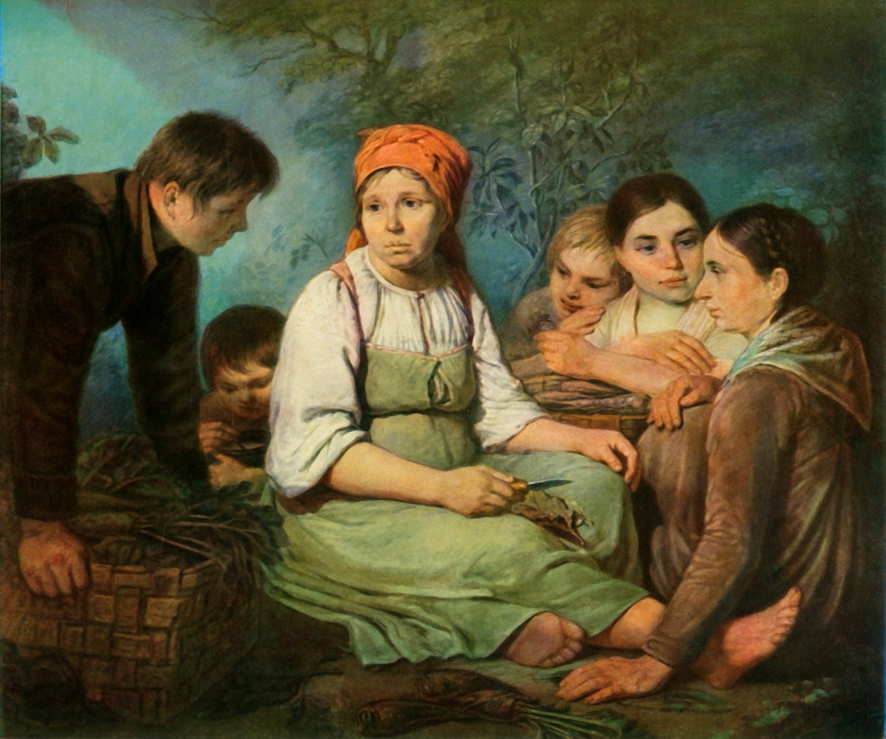 Rensning af sukkerroer, c1820, 1965. af Alexey Venetsianov