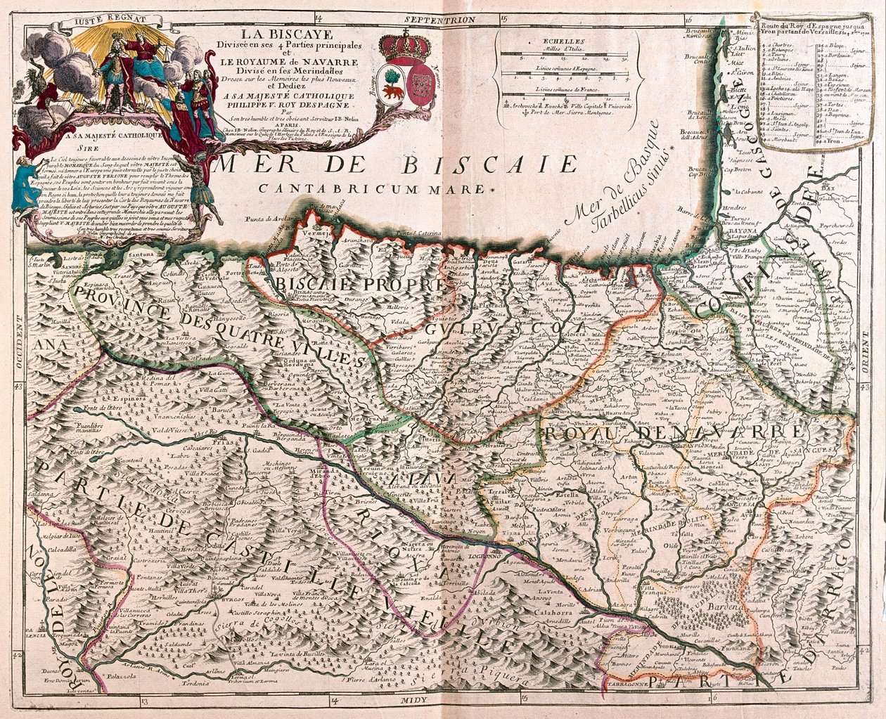 Biscaglia-bugten og Navarra, Spanien - af A af Alexis Hubert Jaillot