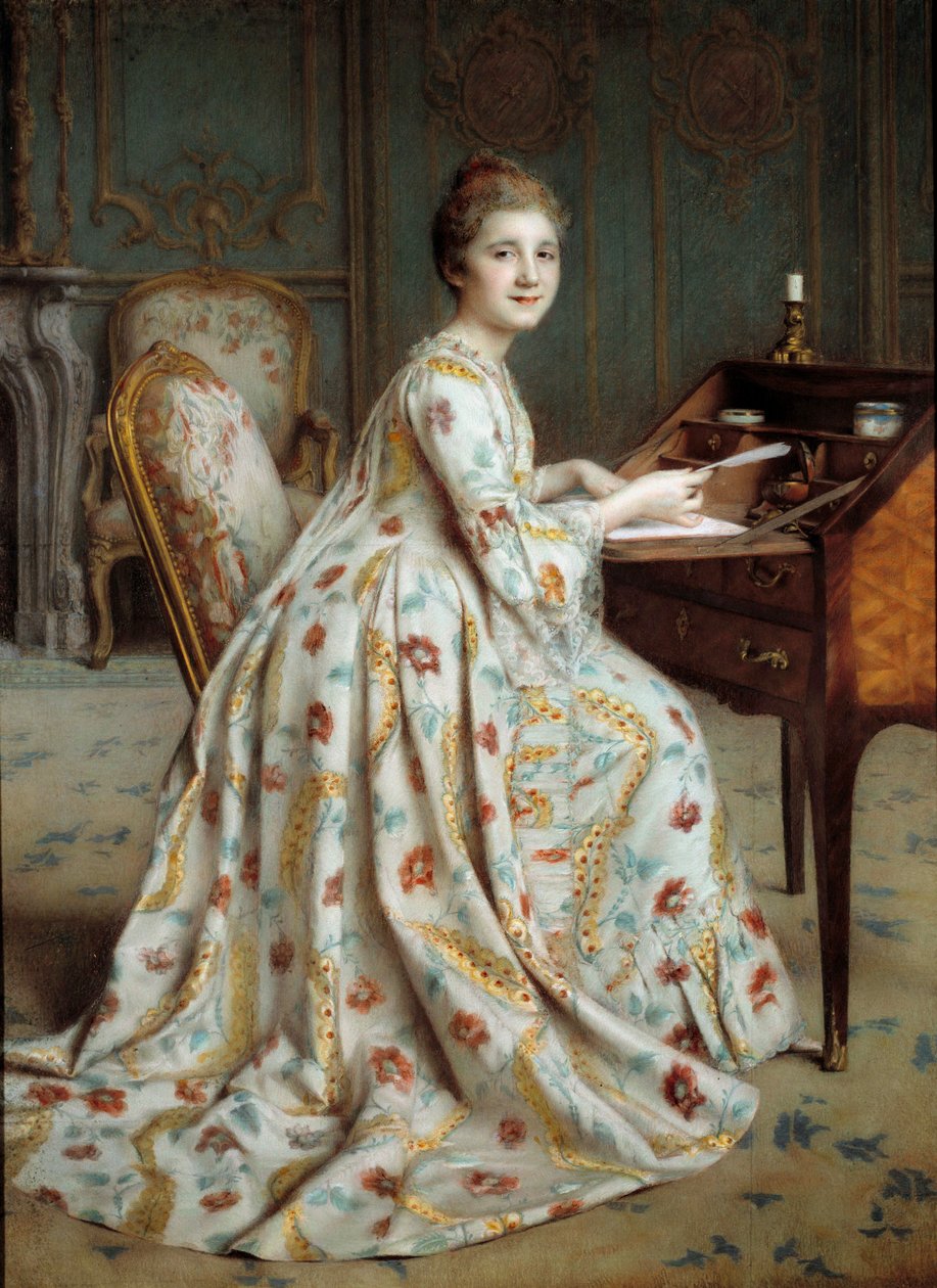 Portræt af Marquise Dubois Mouchet-maleri af Alexis Axilette (1860-1931) Angers fra det 19. århundrede, Museum of Fine Arts af Alexis Axilette