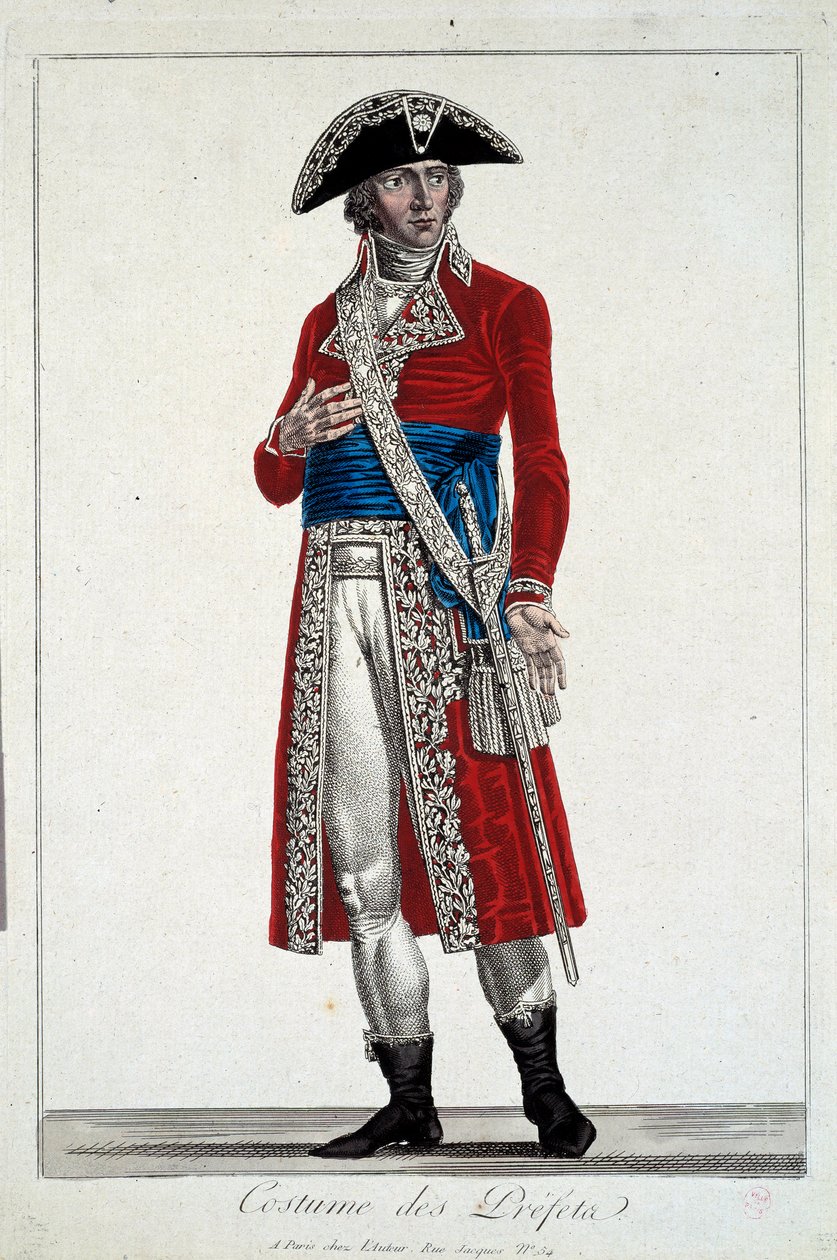 En præfet i rødt kostumegravering af Alexis Chataignier (1772-1817) af Alexis Chataigner