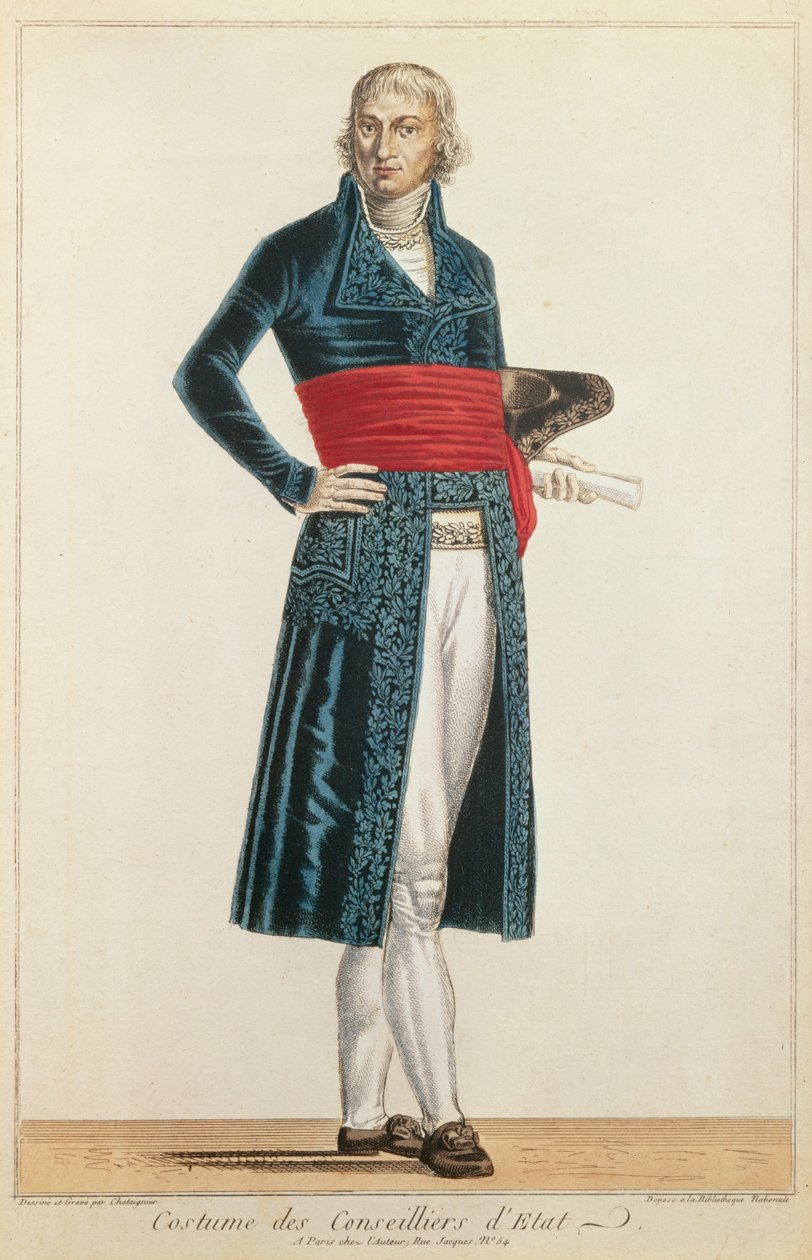 Uniform for statsråden, ca. 1804-10 (farvestik) af Alexis Chataigner