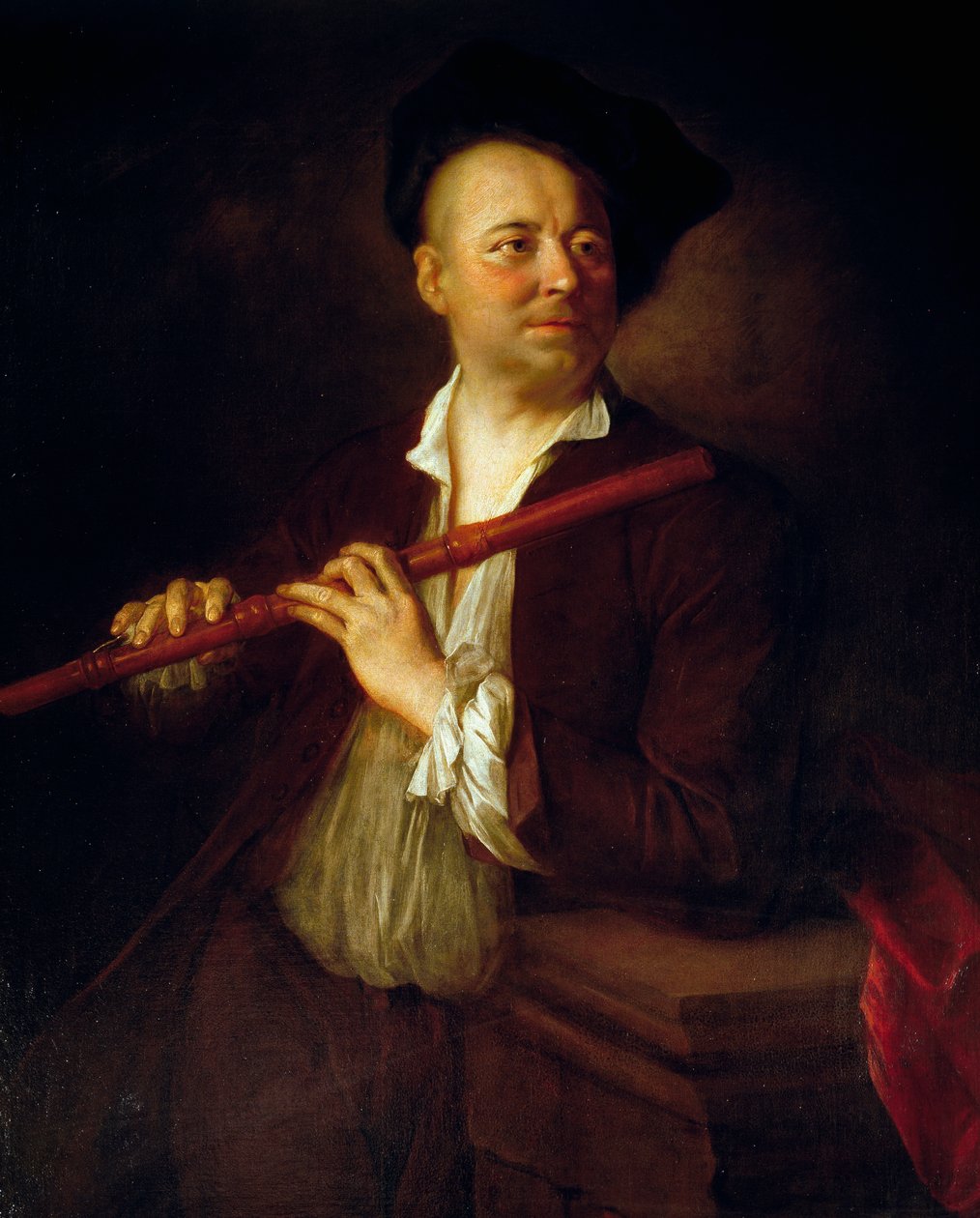Portræt af fløjtenist af Alexis Grimoux