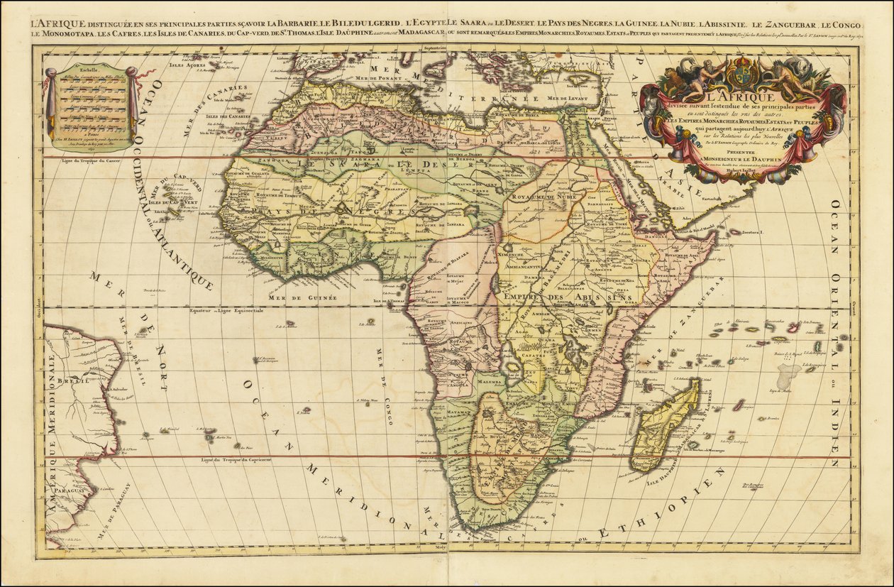 Kort over Afrika fra 1692 af Alexis-Hubert Jaillot af Alexis Hubert Jaillot
