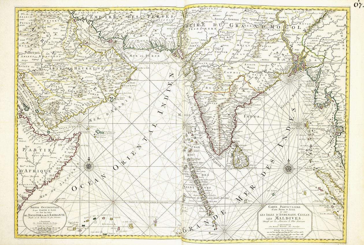 Kort over Afrika, Arabien og Indien af Alexis Hubert Jaillot