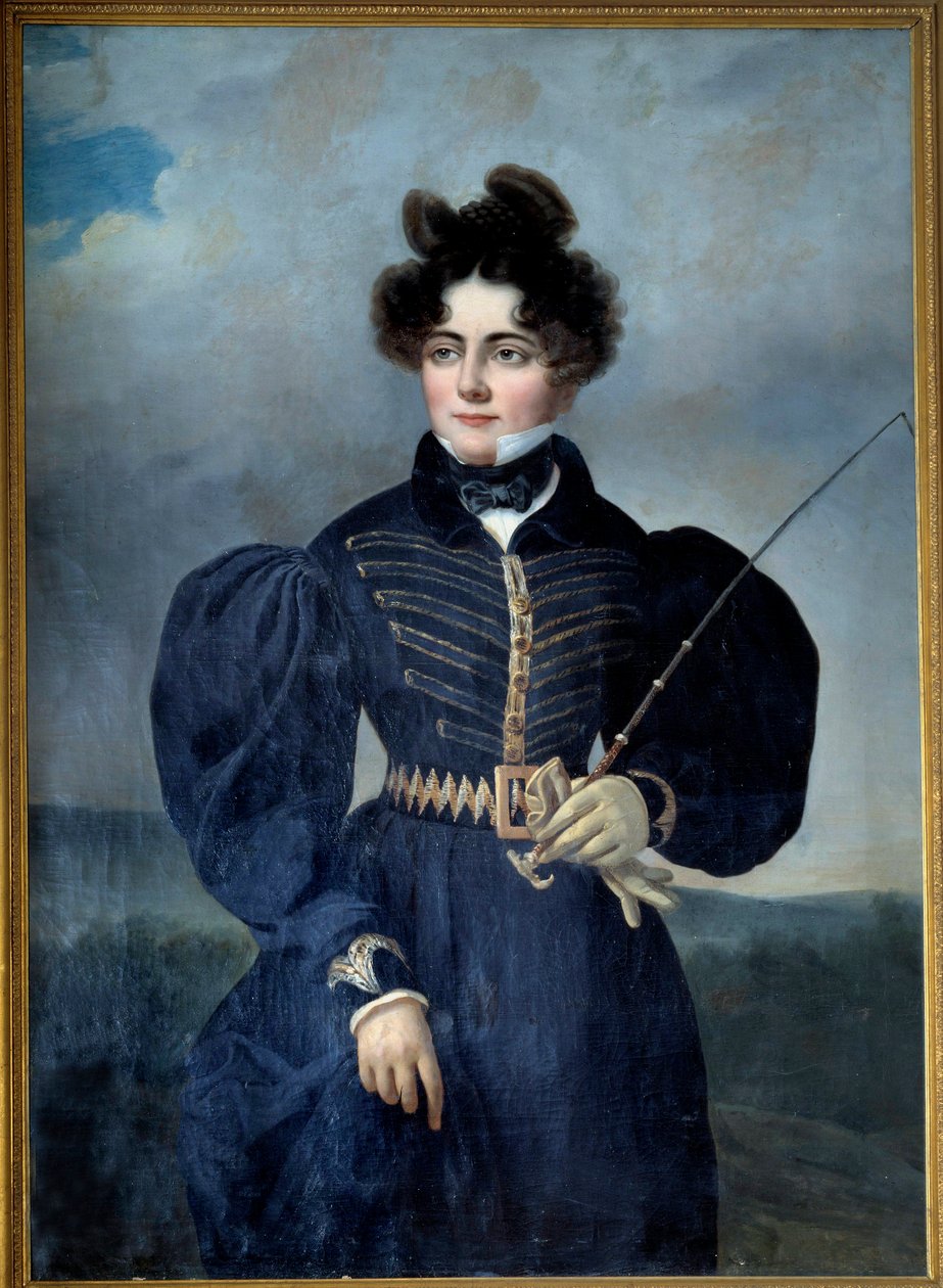 Portræt af Sophie Dawes, Baronesse af Feucheres (1790-1840), i en jagtdragt Maleri af Alexis Valbrun (1803-1852) 1830 Søn. 1,3x0,91 m Chantilly, Musee Conde af Alexis Leon Louis Valbrun