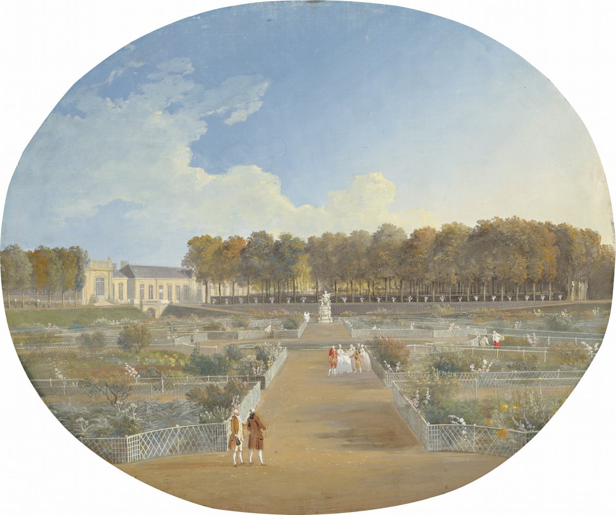 Grøntsagshaven på Hôtel de Valentinois i Passy (gouache over grafit på linned) af Alexis Nicolas Perignon