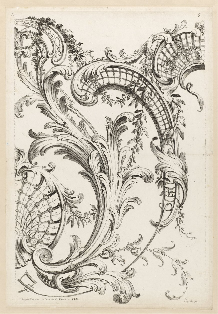 Shell Cartouches og Acanthus Leaf Motiv af Alexis Peyrotte