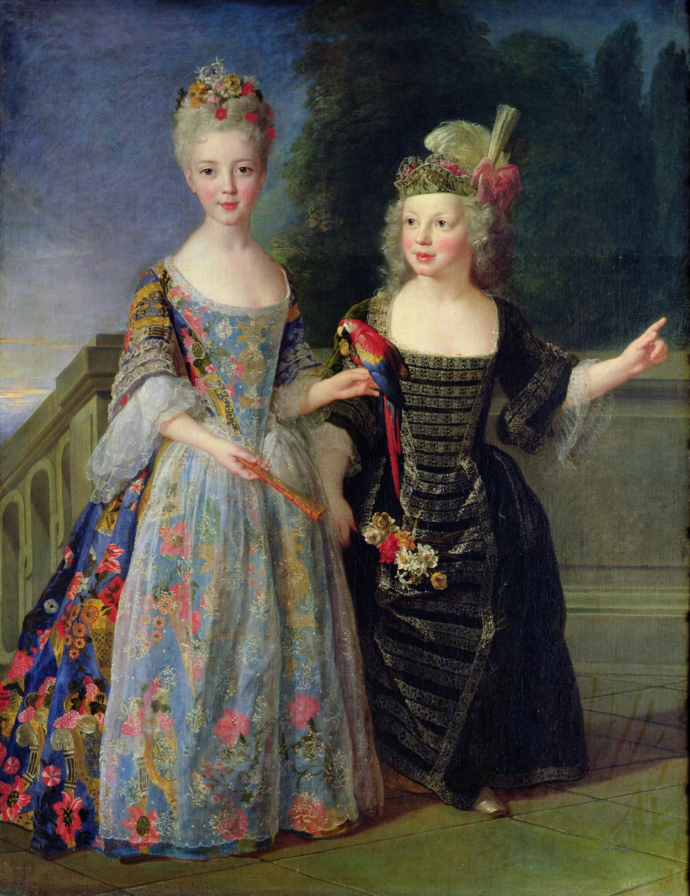 Catherine-Eleonore de Bethisy (1707-67) og hendes bror, Eugene-Eleanore (1709-81) (olie på lærred) af Alexis Simon Belle