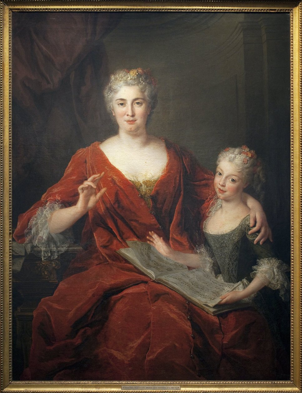 Madame de la Sablonniere og hendes datter. Maleri af Alexis Simon Belle (1674-1734), olie på lærred af Alexis Simon Belle