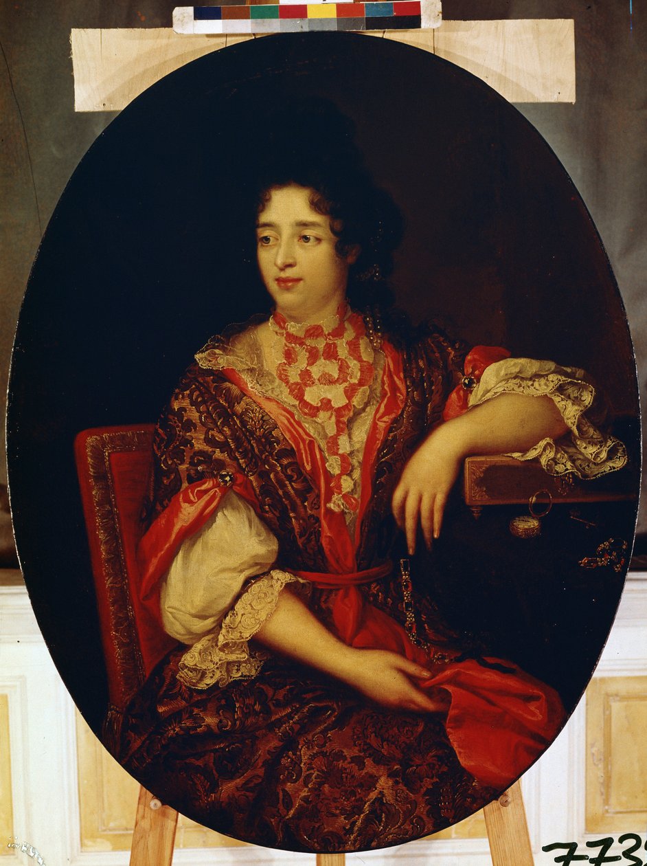 ""Portræt af en ventedame ved dronningen af ​​Frankrigs hof"" (Portræt af en ventedame) Maleri af Alexis Simon Belle (1674-1734) Eremitagemuseet, Sankt Petersborg af Alexis Simon Belle