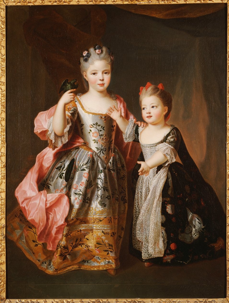 Portræt af to unge piger, der siges at være Adelaide og Victoire, døtre af Louis XV af Alexis Simon Belle