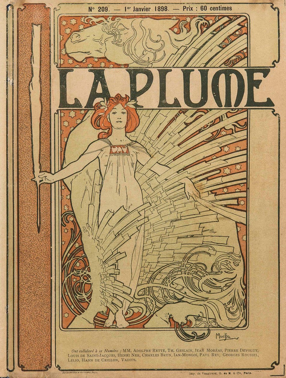 Omslag til La Plume nr. 209, 1898. af Alfons Marie Mucha