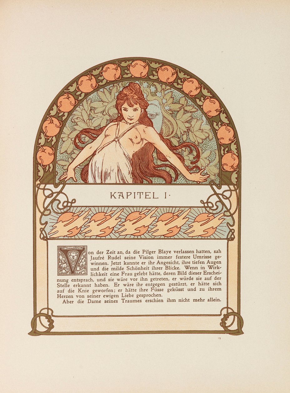 Ilsea, Princess of Tripoli af Robert de Flers, ca. 1900. af Alfons Marie Mucha