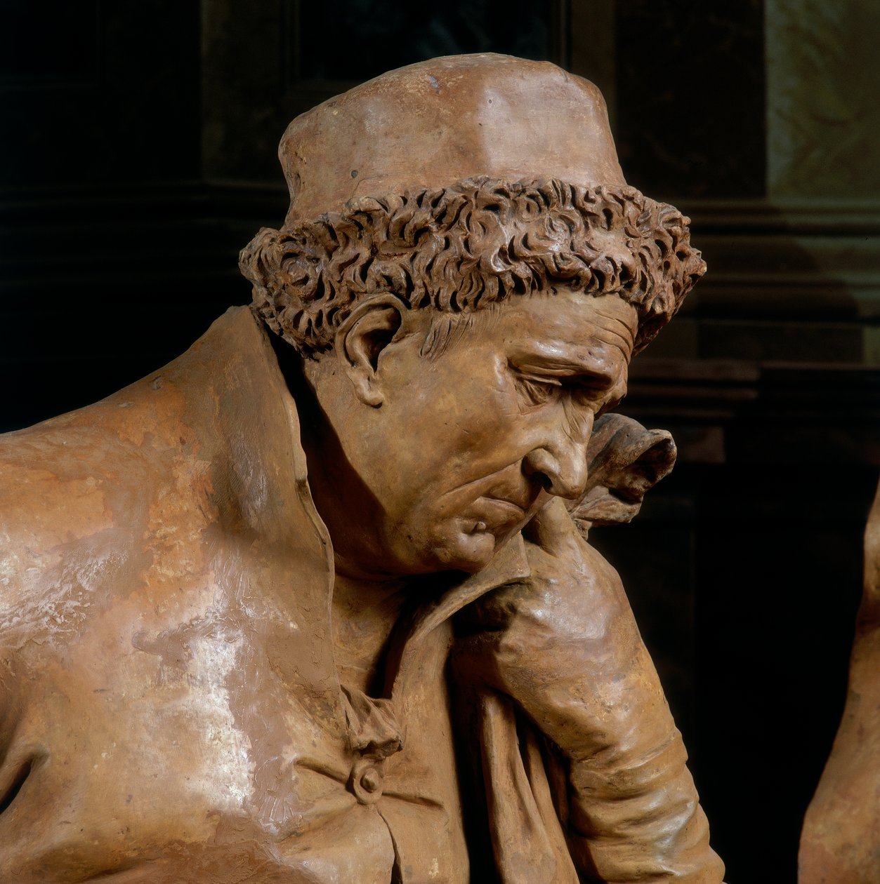 Josef af Arimathea, detalje af Kristi klagesang, i kapellet i den salige Aldrovandi (terracotta) af Alfonso Lombardi