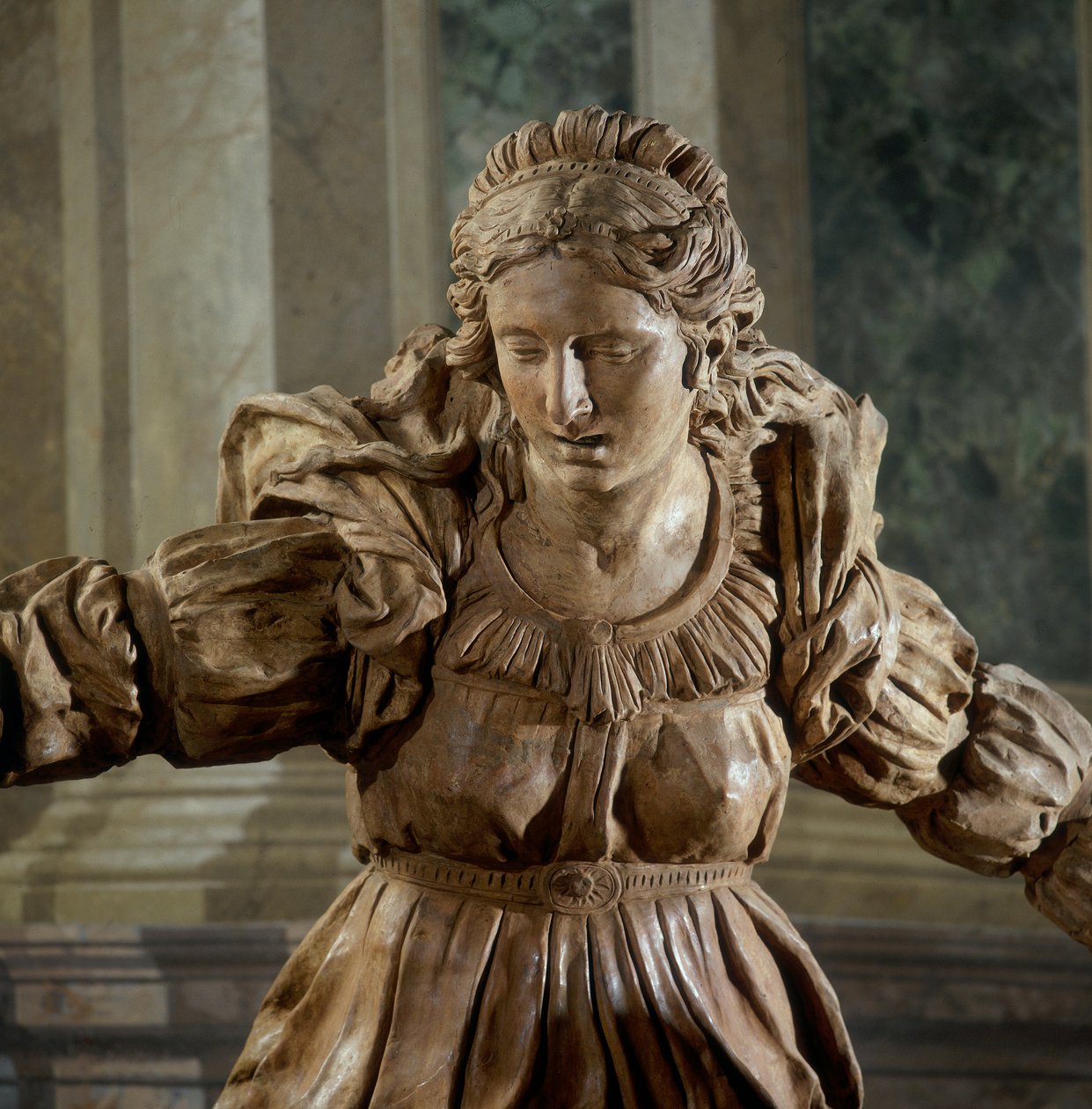 Maria Magdalena, detalje af Kristi klagesang, i den salige Aldrovandis kapel (terracotta) af Alfonso Lombardi