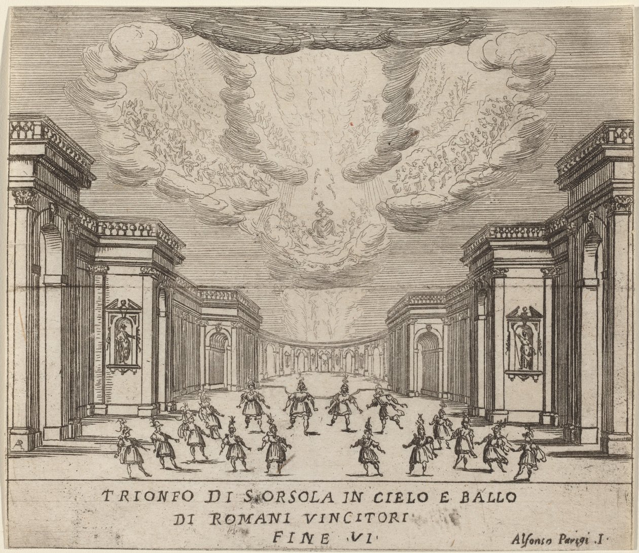 Sankt Ursulas triumf i himlen og de romerske erobrere af Alfonso Parigi II