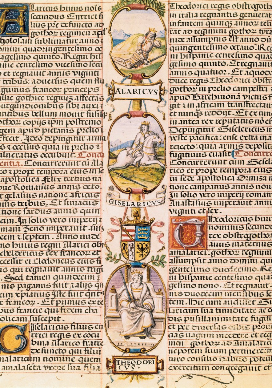 Slægtstræ over kongerne af Asturiens og Leons kongeriger, fra "Slægtsbogen over Spaniens konger" af Alonso de Cartagena af Alfonso de Cartagena