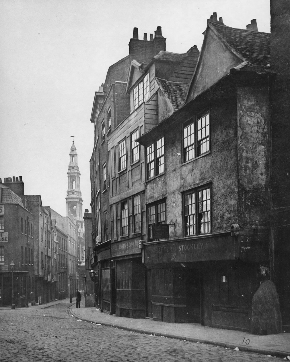 Drury Lane, der ser mod syd og viser tårnet i St. Mary-le-Strand, ca. 1876 af Alfred and John Bool