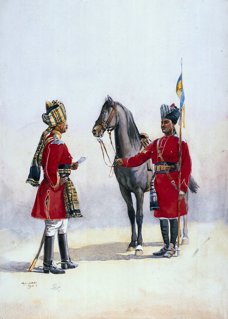 Alwar Lancers, Commandment og Chohan Rajput, illustration til 