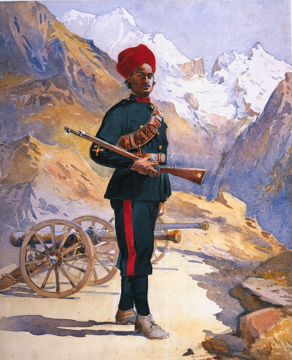 Gunner of the Mountain Battery, Punjabi Musalman, illustration til 