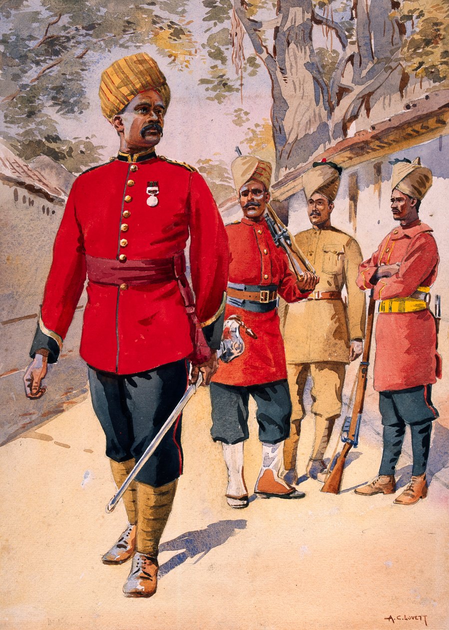 Soldat fra Mahratta Light Infantry, illustration til 