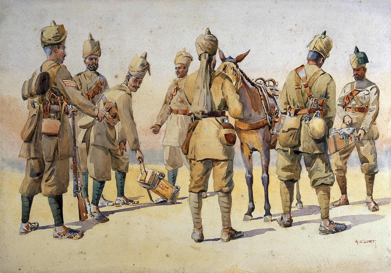 Soldater fra 46. og 33. Punjabis, illustration til 