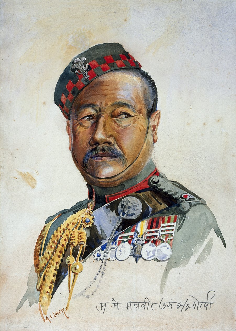 Subadar-major Gurung Gurkha, illustration fra 