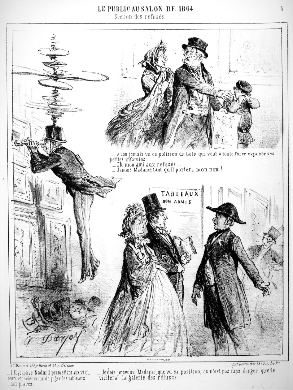 Karikaturer af Salon des Refuses fra 1864 af Alfred Darjoy