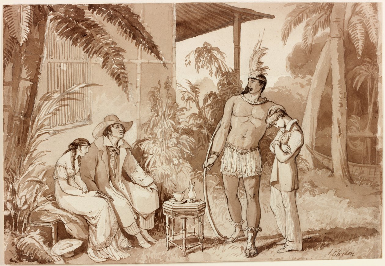 Chalon Sketching Society Composition, 1810 (blæk på papir) af Alfred Edward Chalon