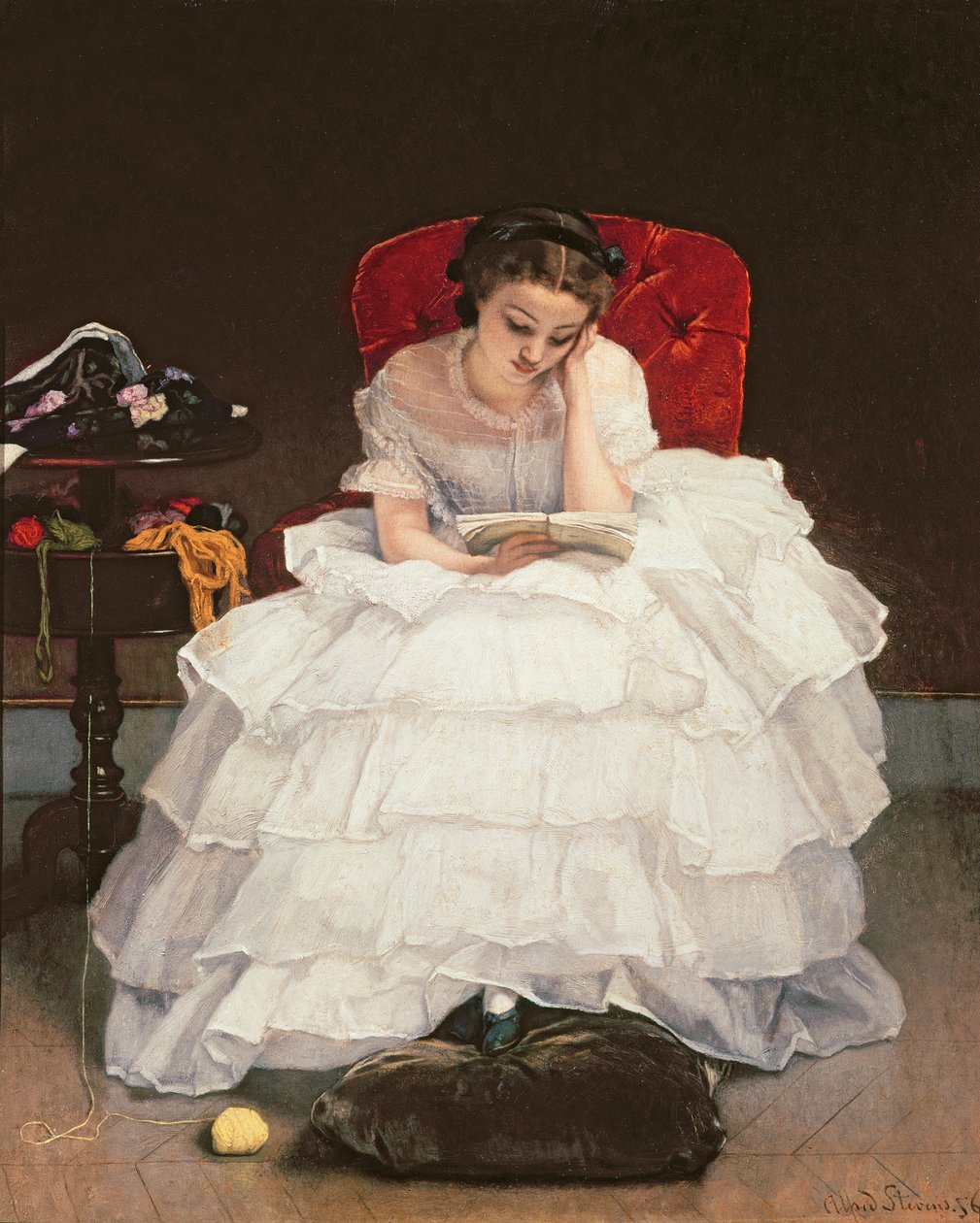 Pige læser af Alfred Emile Stevens