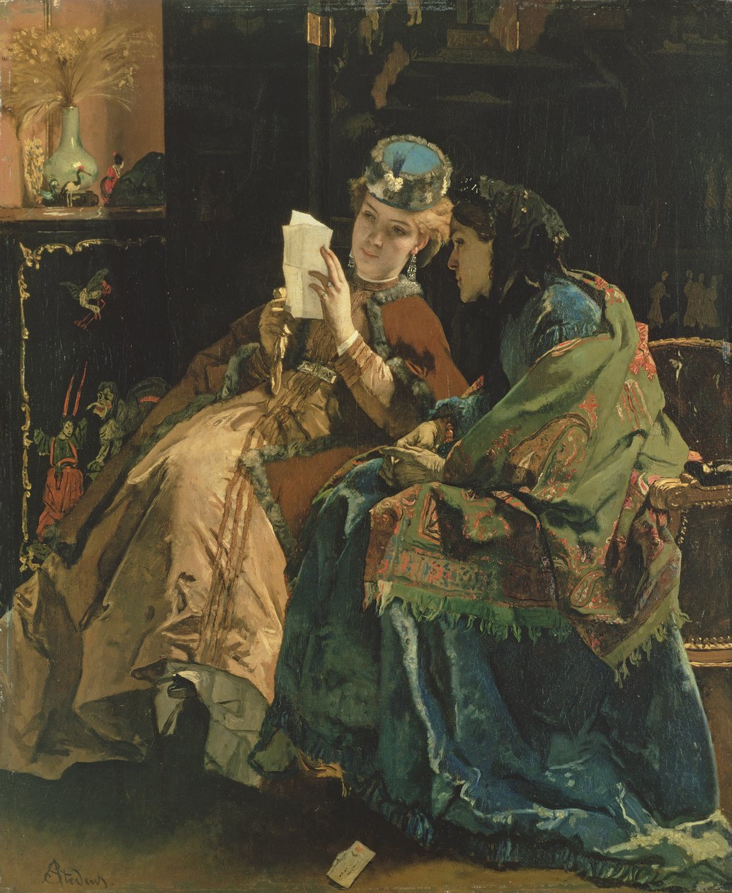 Læsning af brevet af Alfred Emile Stevens