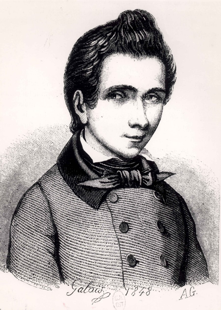 Evariste Galois (1811-32), 1848 (bw-foto) af Alfred Galois