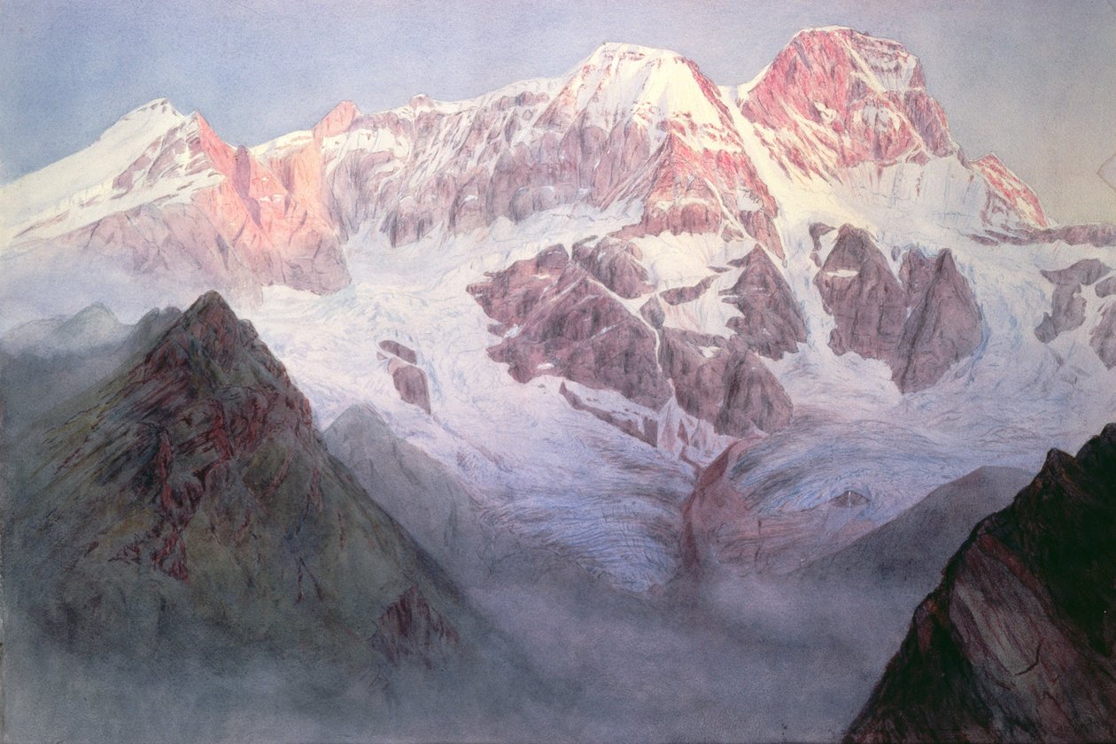 Monte Rosa ved solopgang ovenfra Alagna af Alfred Gibson William
