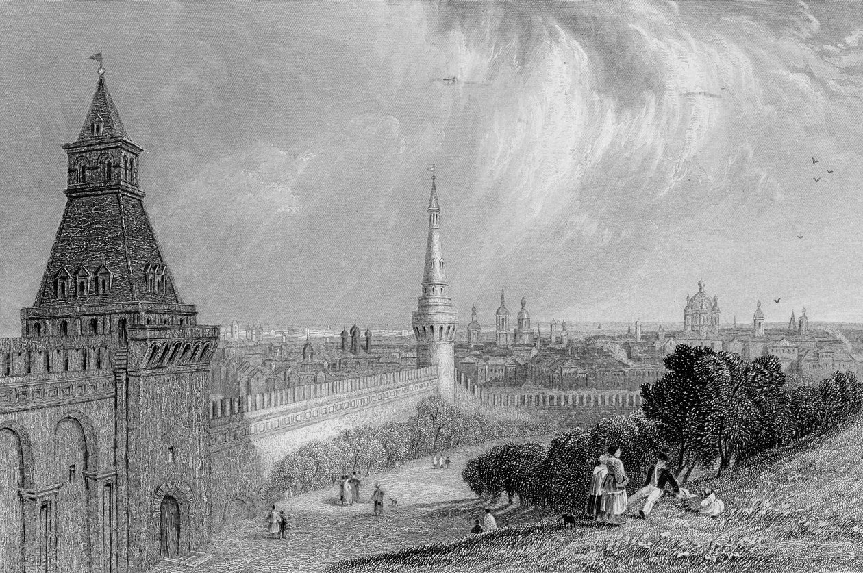 Moskva fra Kremls Esplanade, indgraveret af J. T. Willmore af Alfred Gomersal Vickers