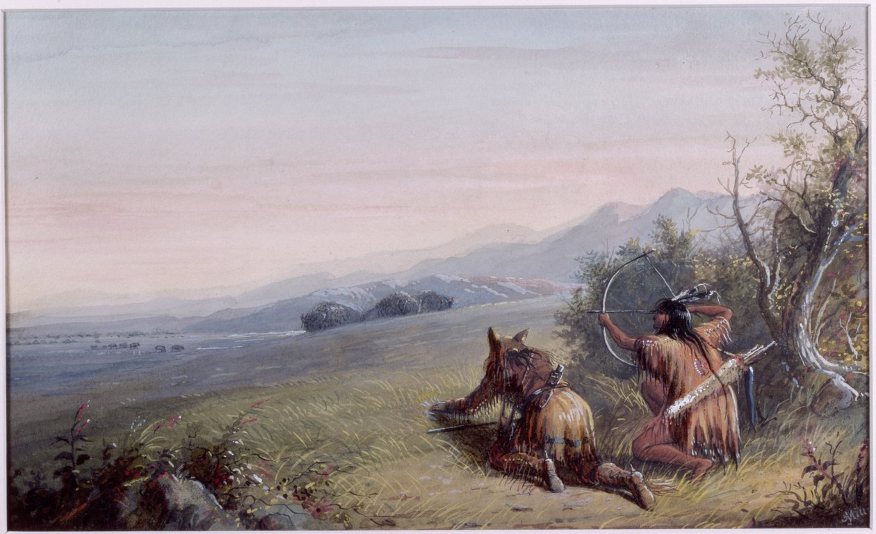 Nærmer sig Buffalo, 1837 af Alfred Jacob Miller