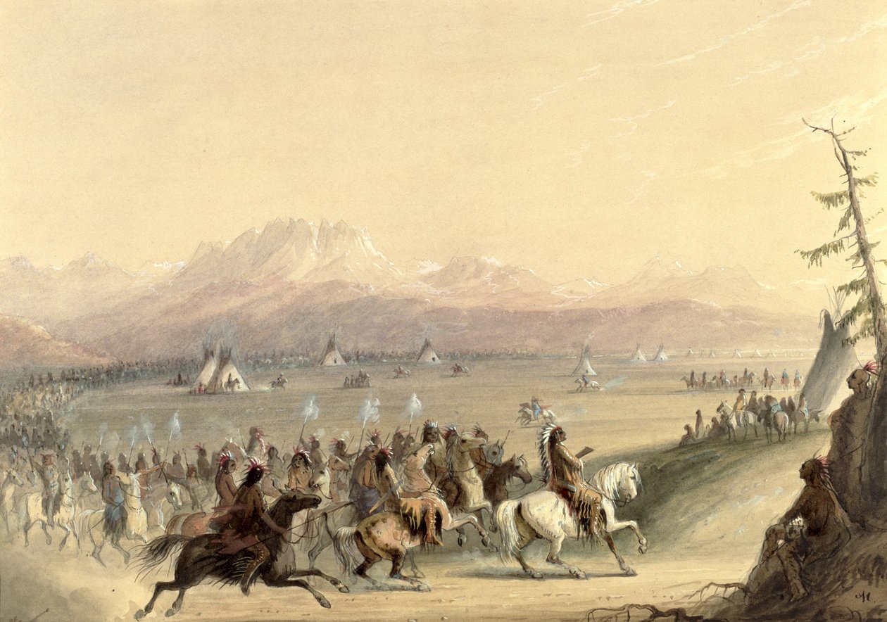 Kavalkade, ca. 1858 af Alfred Jacob Miller