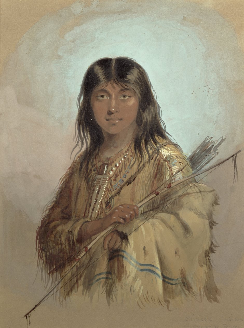 Chinook Indian, Columbia River af Alfred Jacob Miller