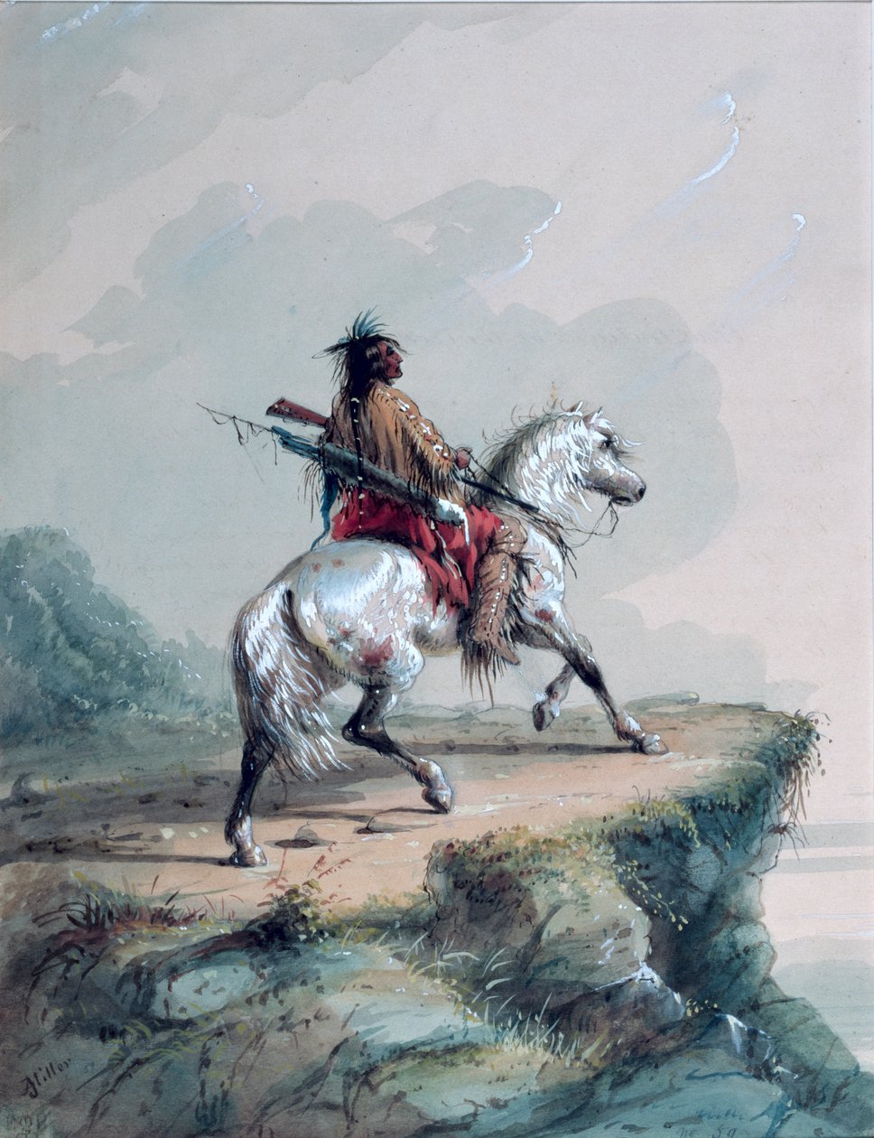 Crow Indian på udkig af Alfred Jacob Miller