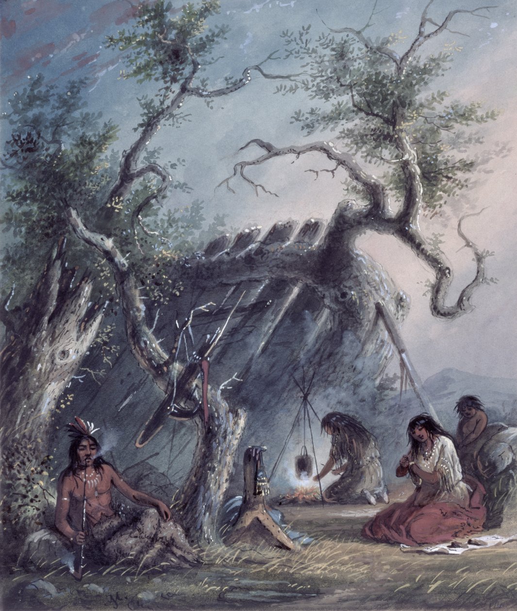 Indian Lodge, 1837 af Alfred Jacob Miller