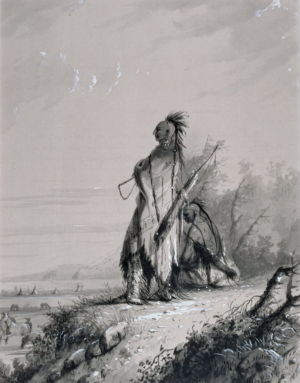 Sioux Indianergarden af Alfred Jacob Miller